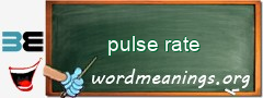 WordMeaning blackboard for pulse rate